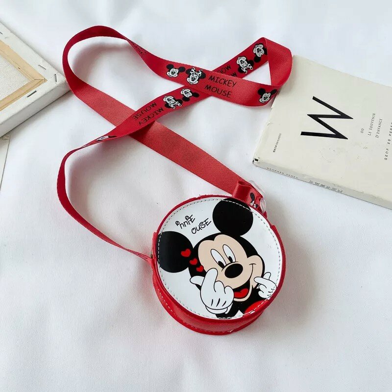 Cute Round Bag Toddler Baby Outdoor Messenger Bag Full Print Shoulder Strap Casual Cartoon Winnie the Pooh Donald Duck Kids Bags
