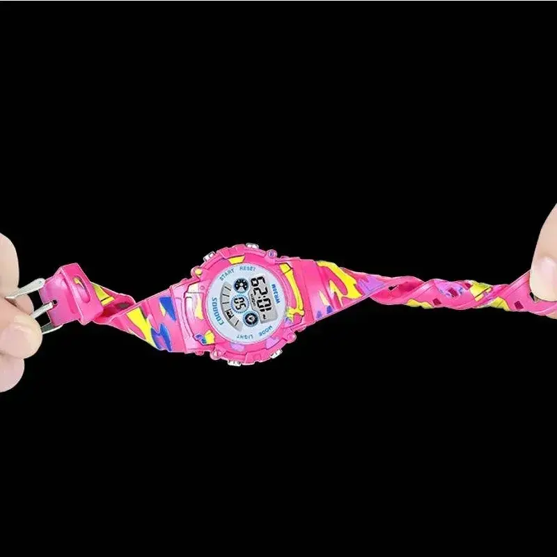 Relojes luminosos de camuflaje para niños, alarma Digital con Flash colorido LED, reloj creativo antisísmico para niños y niñas