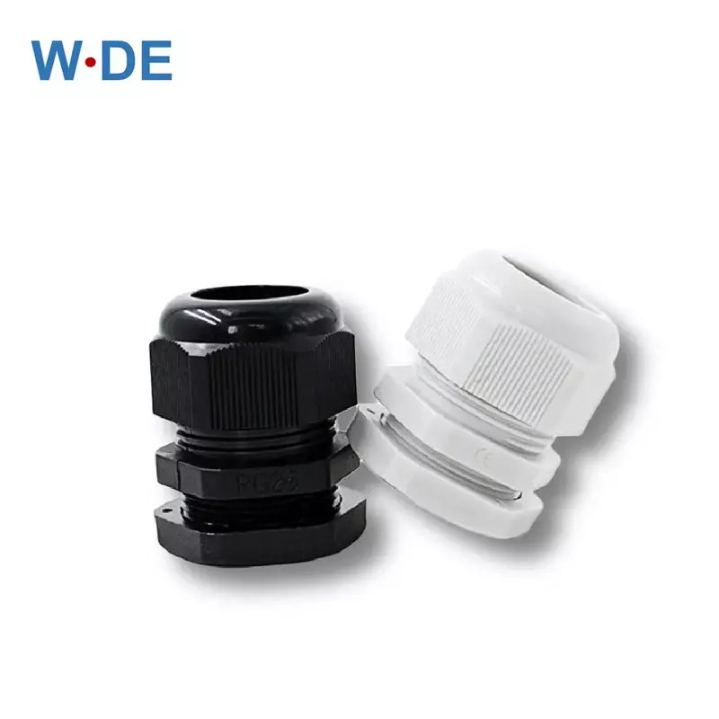 Waterproof Cable Gland Connector IP68 White Black Nylon Plastic Metric Cable M6 M8 M10 M12 M14 M16 M18 For 4-8mm Cable 10pcs