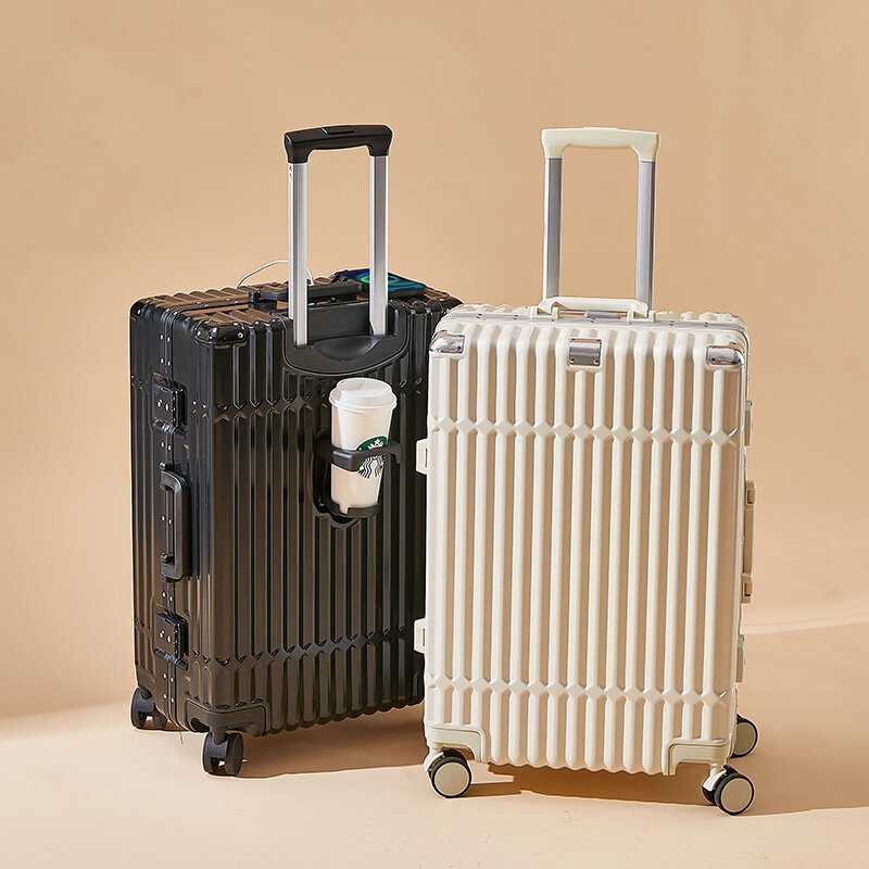 多機能スーツケース,アルミニウムフレーム付き,ホイール付き,USB内蔵,インターフェース