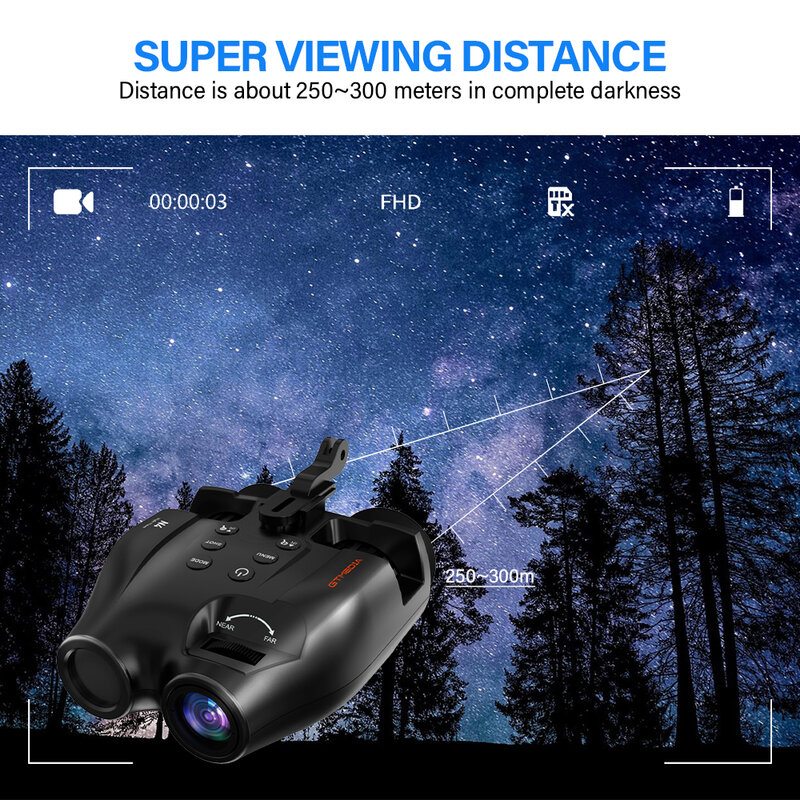 GTMEDIA-binoculares de visión nocturna N4, prismáticos de 300M, 5X, óptico, completo, oscuro, 850nm, infrarrojo, LED, vídeo de 1080P, IPX6, visión nocturna al aire libre
