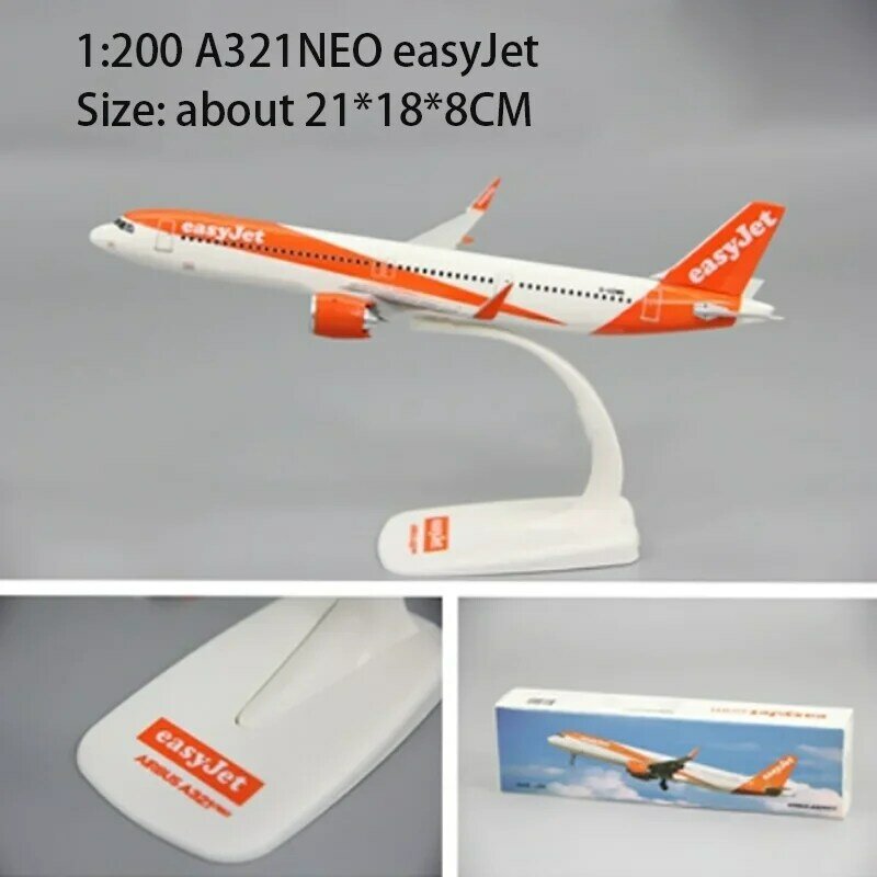 ألعاب طراز طائرة بلاستيكية من نوع a321jet easyJet ABS ، طائرة طائرة ، راتنج التجميع للجمع ، 1: neo Scale