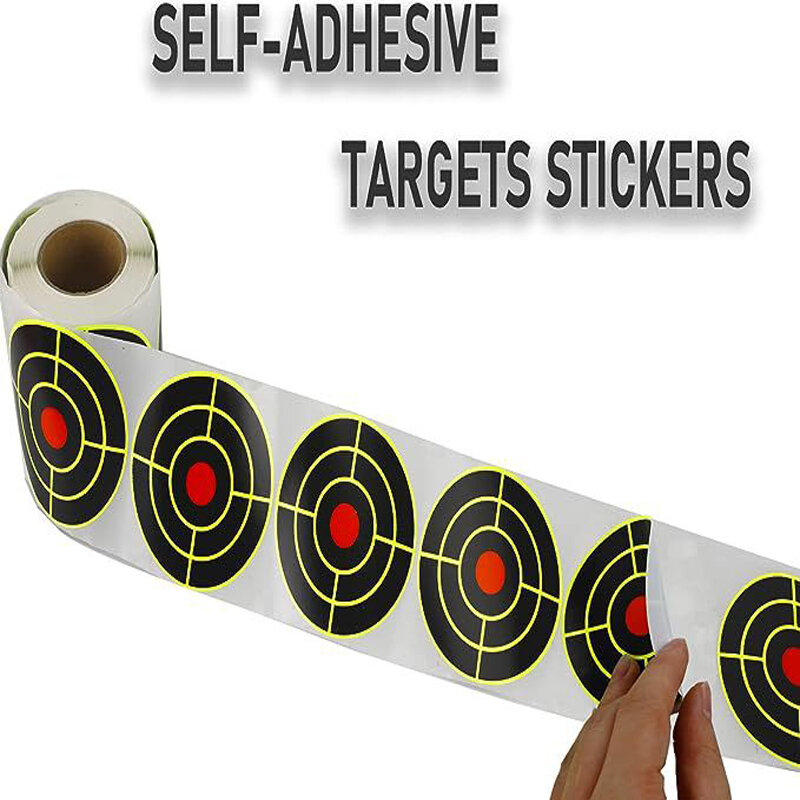 Shooting Targets Stickers 100/200 Pcs Self Adhesive Splatter Targets Fluorescent Yellow Impact Paper for Shooting Training