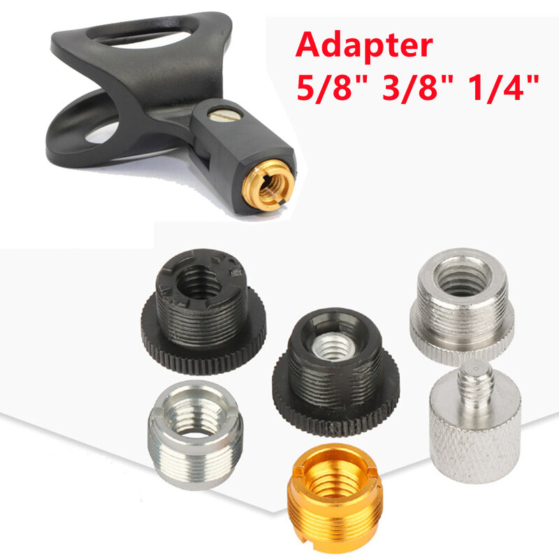 Microphone Stand Clip Adapter 5/8Male To 3/8 1/4Female Threaded Screw Mic Stand Clip Mount Adapter Accessories