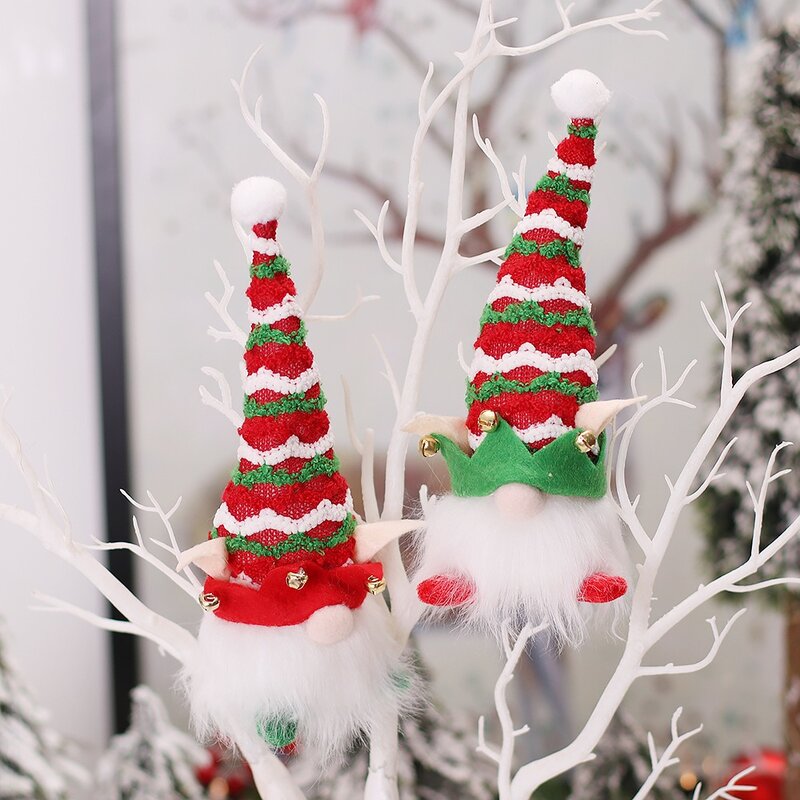 Luces de Gnomo de elfo brillantes, adorno de enano de fiesta de Navidad, dibujos animados creativos, colgante de Gnomo sin rostro, regalos