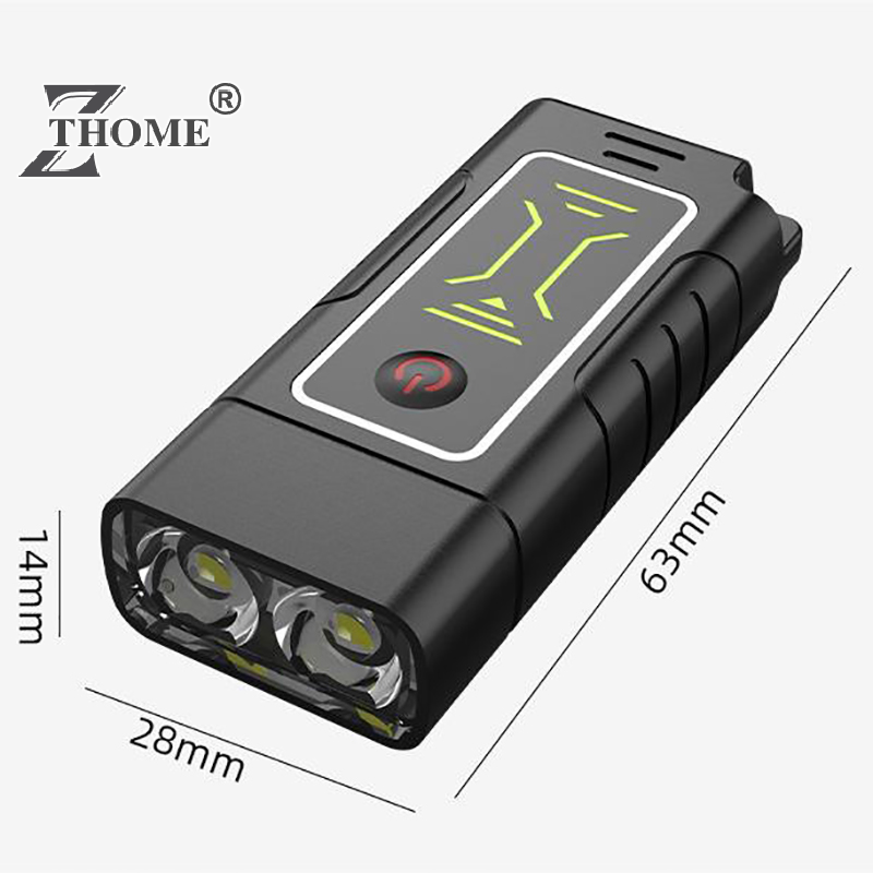 Dual Core LED Flashlight Waterproof Lightweight Rechargeable Outdoor Camping Strong Light Long-range Portable Keychain Light