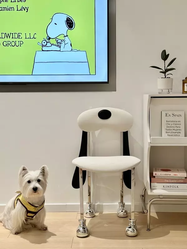 Кресло со спинкой для собаки, обеденное кресло, стул для макияжа, для дома, спальни, детской комнаты, дизайнерское кресло с мультяшным рисунком