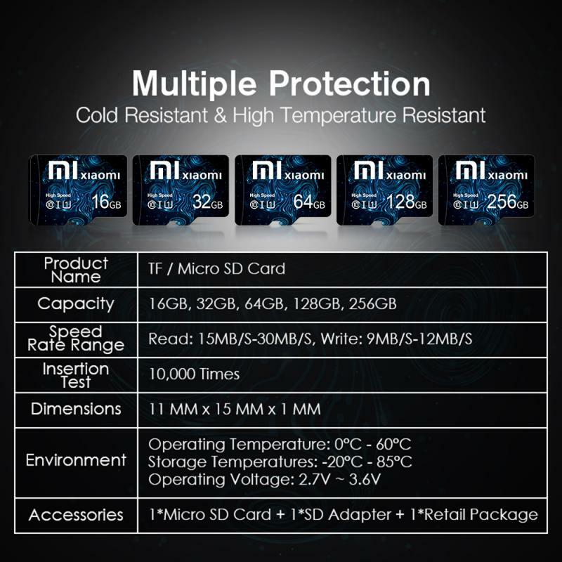 XIAOMI-Extreme Pro Mini Cartão de Memória, Micro SD, Cartão Flash para Telefone, Câmera, Drone, Alta Velocidade, U1, V10, 1TB, 256GB, 128GB