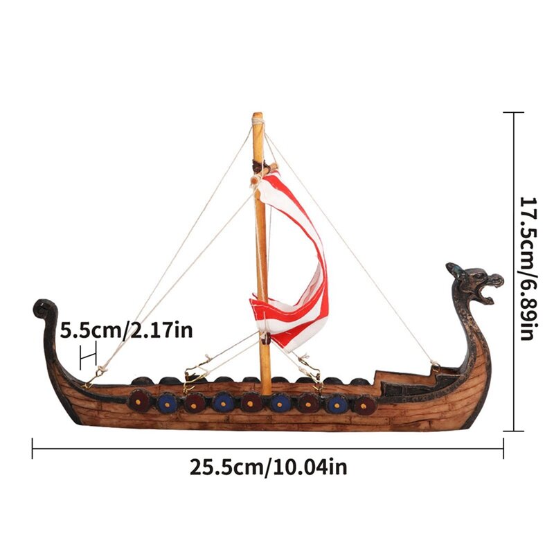1 Stück traditionelles chinesisches Drachenkopf-Piraten segelboot wie gezeigt Harz Kunst handwerk Boot