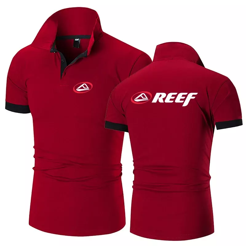 REEF Logo-Polo con estampado para hombre, camiseta de manga corta transpirable, Top informal de negocios, gran oferta, Verano
