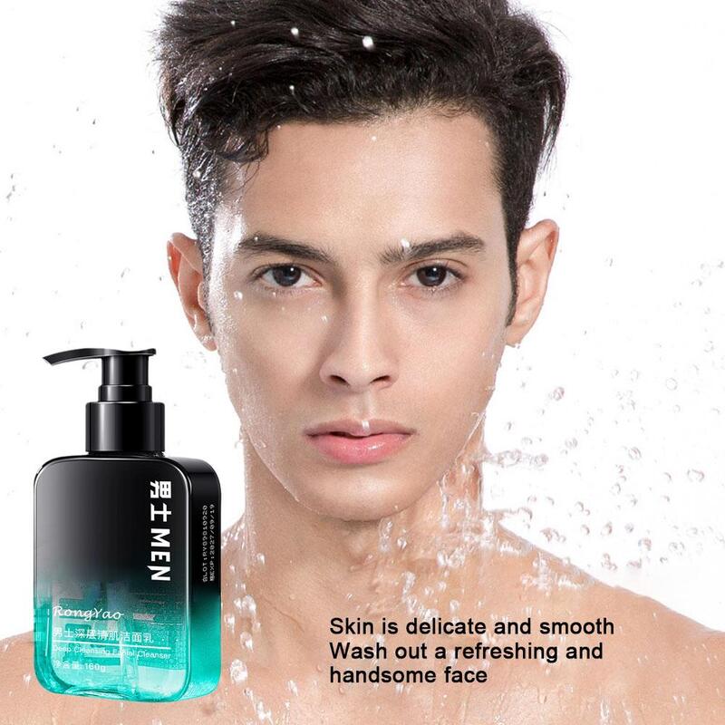 Limpiador Facial de aminoácidos para hombres, limpieza de poros profundos, Control de aceite, suavizante de la piel, 160ml, M7L3