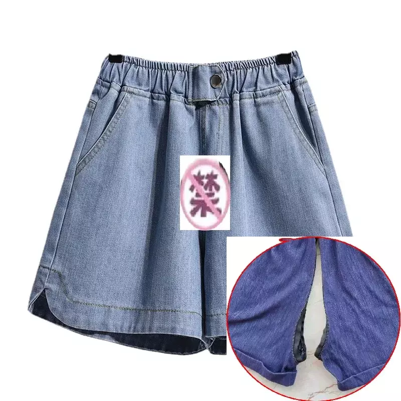 Outdoor Pee Sex Pants For Women Fake Long Pants Cotton Skinny High Waist Sexy Leggings Female Open Zipper Black Sexual Trousers