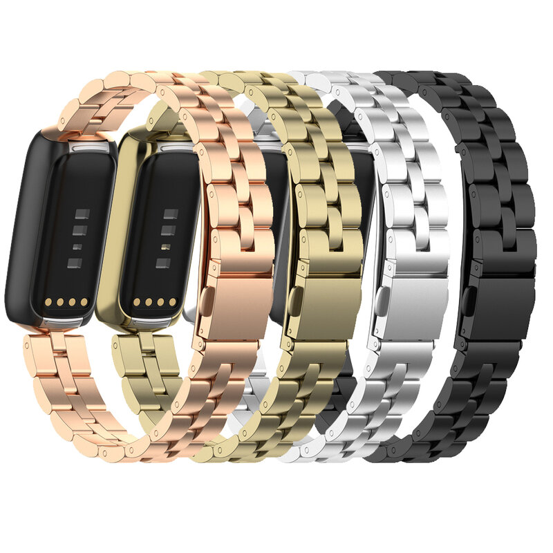 Fitbit-ステンレス鋼の時計バンド,fitbit luxe用の金属ストラップ,交換用,