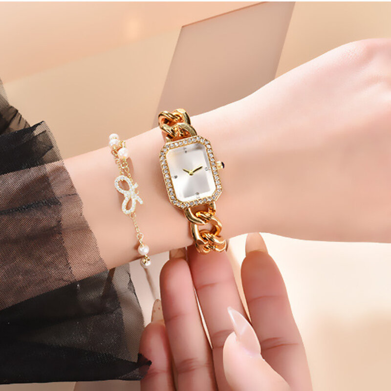 Montre-Bracelet Carré Minimaliste pour Femme, Petit sexuellement, Rétro, Ultra Mince, Exquise