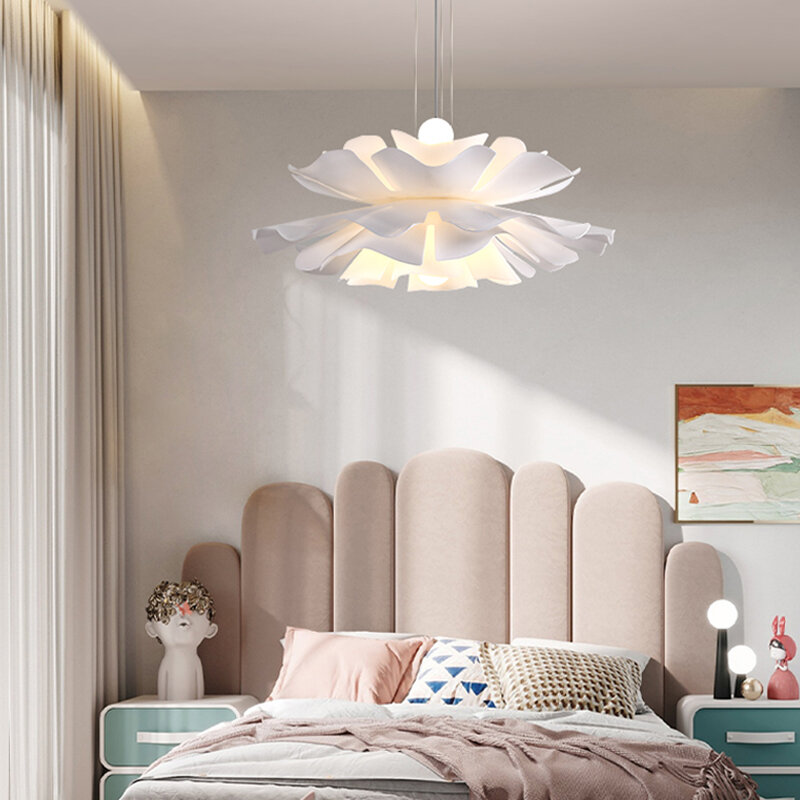 Estilo nórdico moderno led lustre para sala de estar jantar cozinha quarto pingente lâmpada design branco luz suspensão e27