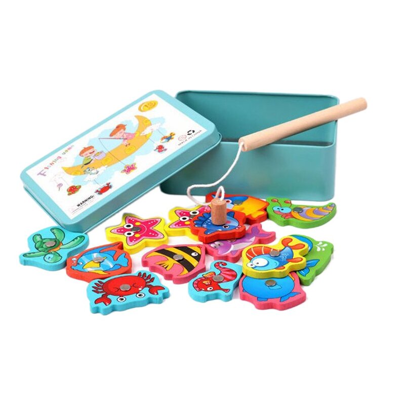Juego de juguetes de pesca magnéticos para niños, caja de hierro eléctrica con música y luz, juguete de baño para bebés, Juego de pesca para niños, diversión para bebés en interiores y exteriores