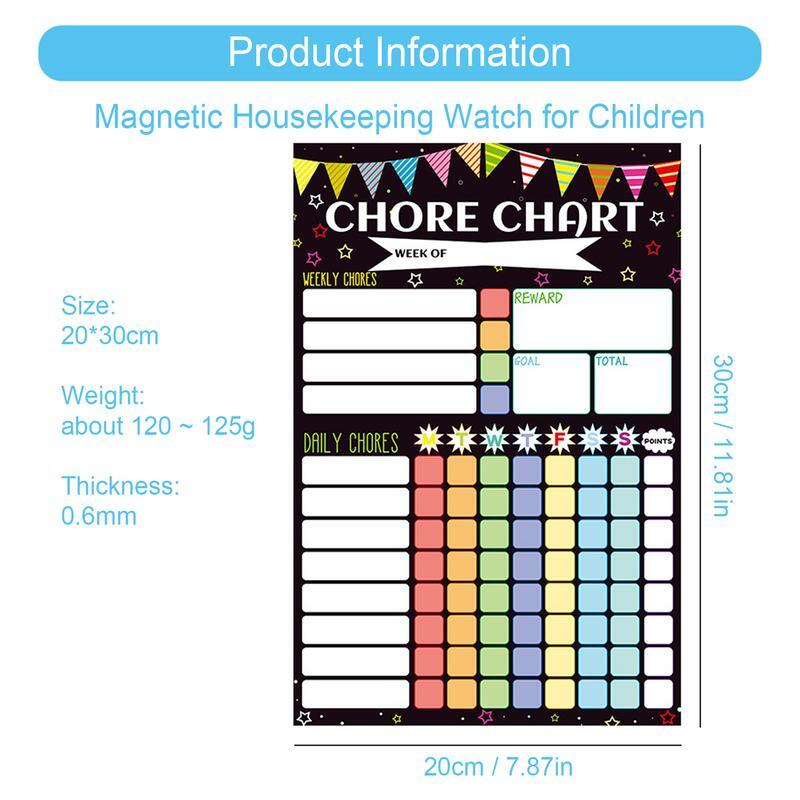 New Magnetic Reward Behavior Chores Chart Board Educational Table Calendar Kids Toy EVA Coated Paper Rubber Magnet Chore Chart