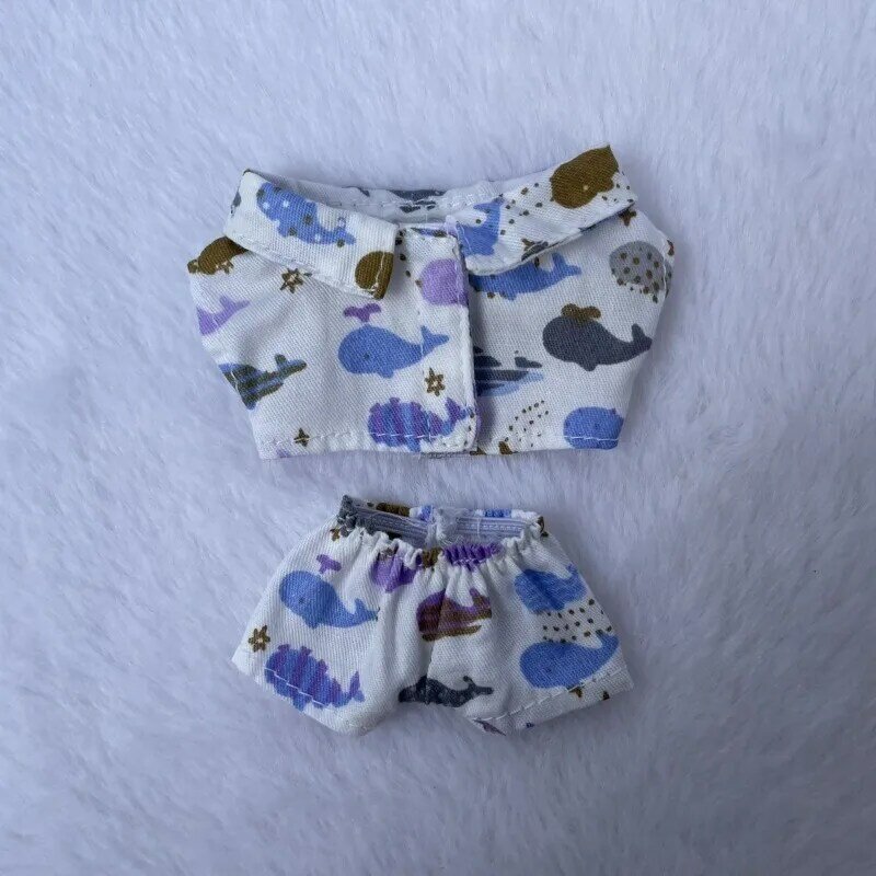 Stock 10cm baby clothes, pajamas, casual sets, cotton doll clothes, doll shirts, pants, New Year's festive outfits