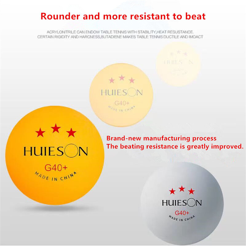 Huieson – balles de Ping-Pong 3 étoiles en ABS + matériau professionnel, Tennis de Table Standard TTF pour compétition