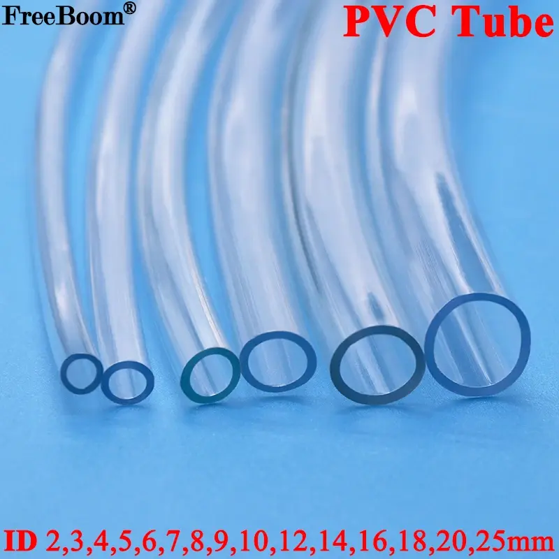 1M/3M/5M Nhựa PVC Trong Suốt Nhựa Vòi Nước Chất Lượng Cao Bơm Ống 2 3 4 5 6 8 10 12 14 16 18 20 25Mm Đường Kính Trong