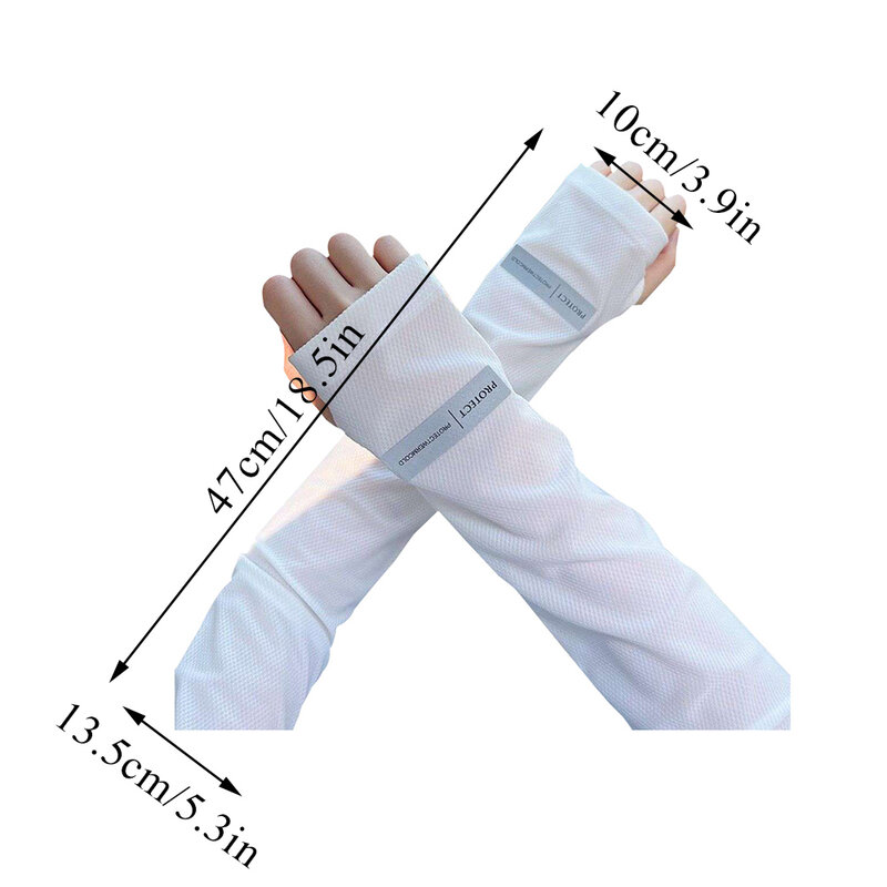 Summer Ice Silk Sleeve Sunscreen Cuff Arm Sleeves Long Gloves Sun UV Protection Hand Protector Cover Outdoor Riding Gloves