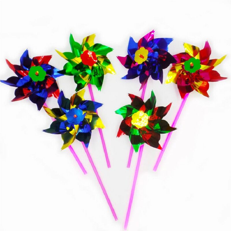 Flower Wind Whirl Plastic Windmill Outdoor Toy Self-assembly Pinwheel Spinner Pinwheel Plastic Thin Windmill Windmill Toy