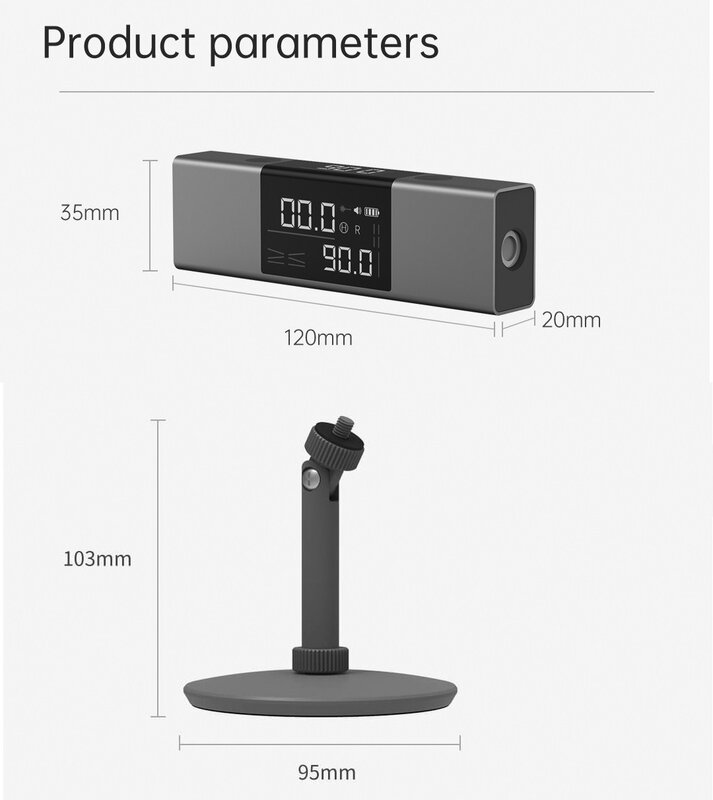 Duka LI1 Laser Protractor Digital Inclinometer Angle Measure Digital Inclinometer Type-C Charging Laser Measurement Tool