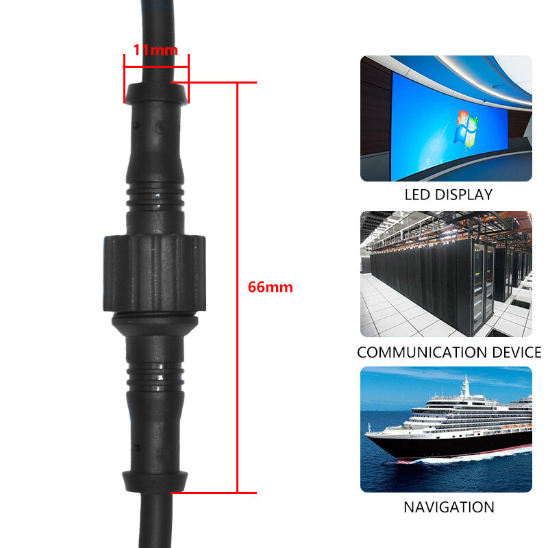 YXY M12/M14/M16 Male to Female 2pin 3pin led Connector Waterproof IP68 20/22cm PVC Cable for LED Strips Light