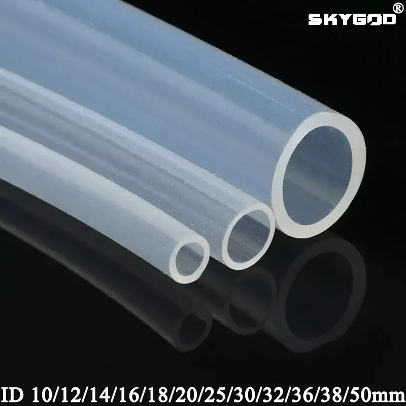 Manguera de goma de silicona de grado alimenticio, tubo de silicona Flexible transparente, diámetro de 10mm, 11mm, 12mm, 14mm, 16mm, 18mm, 20mm, 30mm, 50mm, 1M