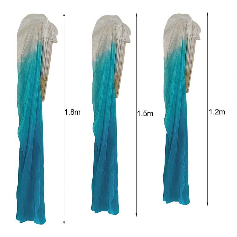 Abanicos de seda para danza del vientre, accesorios largos de imitación para práctica de bailarina, Color degradado, 150cm de longitud, gran oferta, 1 unidad