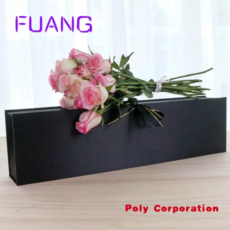 Caja de embalaje de cartón con logotipo personalizado, embalaje rectangular de flores, de lujo, para negocios pequeños