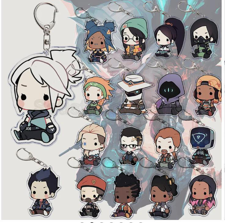 Anime Valorant Acrylic Keychain Came Llaveros Key Chain Badge Cartoon Cosplay Pendant Accessories Jewelry Women Men Fans Gifts