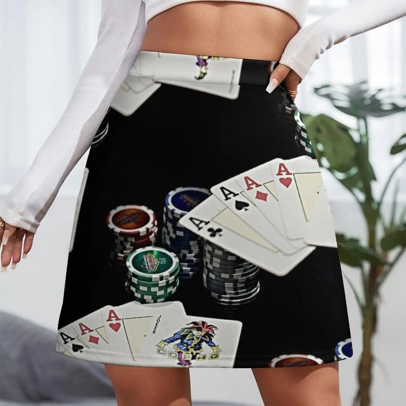 Poker Night Mini Saia para Mulheres, Roupas De Designer De Luxo, Saia Bonito Sexy