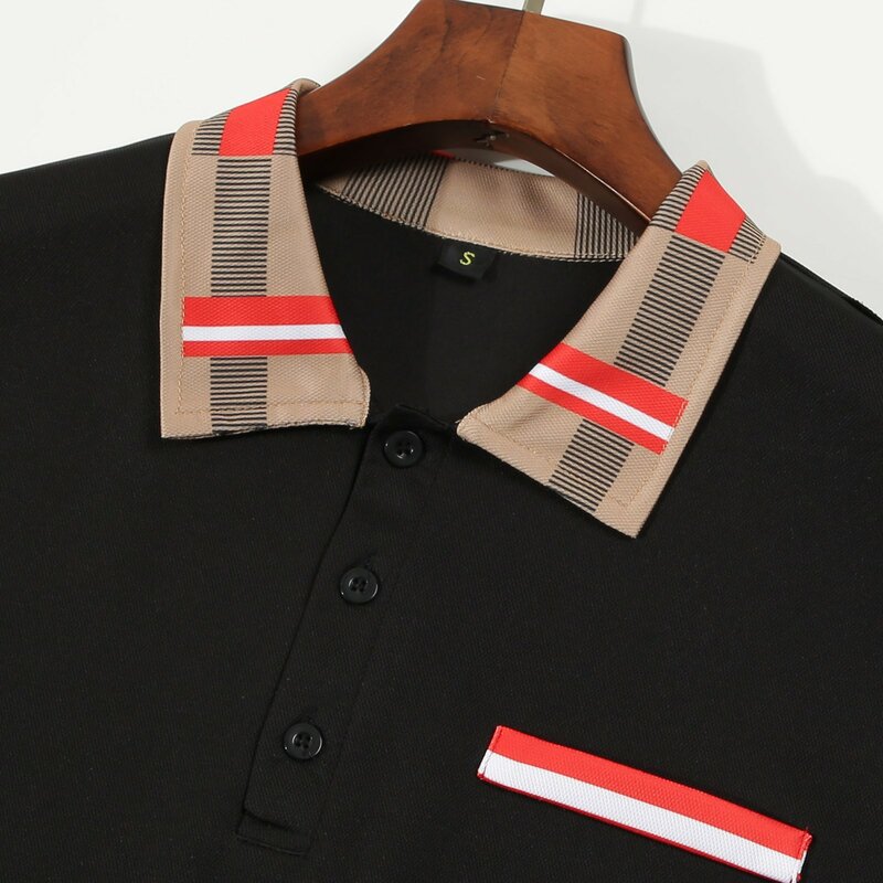 Camicia sportiva a maniche corte con cerniera a righe stampate da uomo