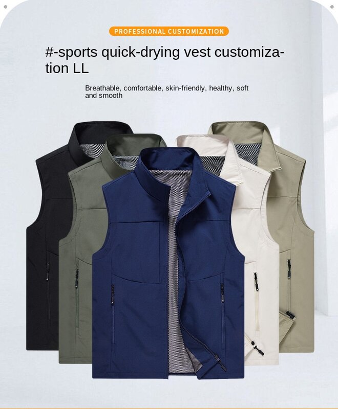 Veste de sport multi-poches pour hommes, veste en fibre, gilets de chasse, vêtements de travail, pêche, photographie en plein air
