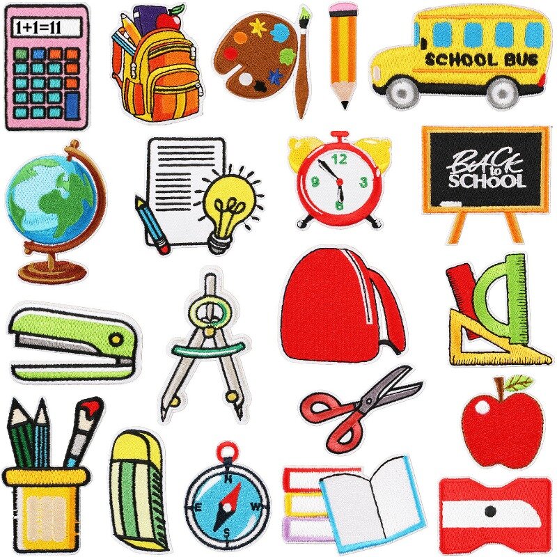Patch de tecido para mochila ônibus escolar, DIY Bordados, Roupas Hat Bag, Calças, Jean Eraser Sticker, Badge Decoração Acessório, Hot
