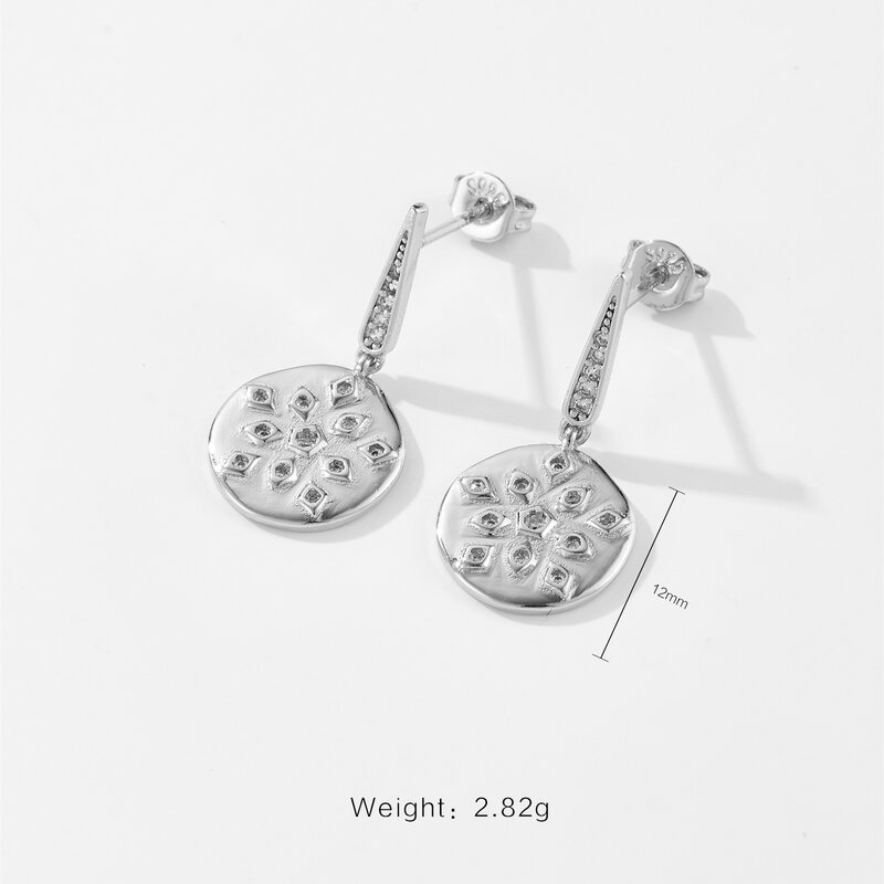 Wewant 925 Sterling srebrny kolczyk w kształcie koła luksusowa doskonała biżuteria dla kobiet 2024 prezent na dzień matki modne ładne biżuteria imprezowa