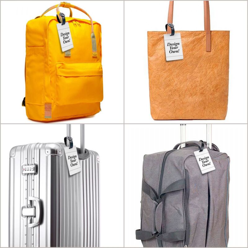 Concevez votre propre étiquette de bagage pour les valises, logo personnalisé mignon, étiquettes de bagage imprimées, couverture de confidentialité, nom, carte d'identité