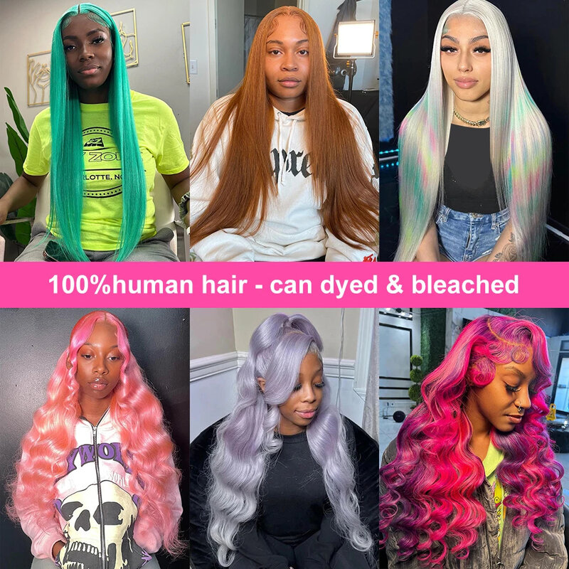 Wig rambut manusia renda depan transparan 13x6 HD pirang lurus 613 Wig warna 13 × 4 Lace Frontal untuk wanita