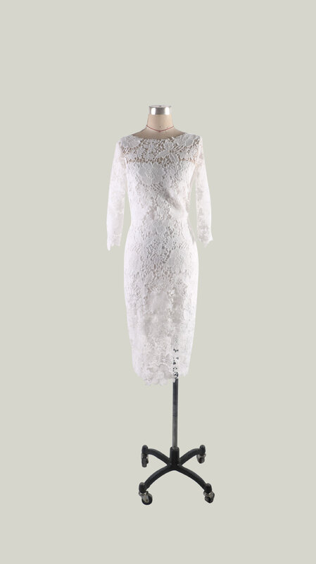 Robe de soirée élégante en dentelle blanche pour femmes, manches longues, évider, vêtements féminins, tempérament dame, robes de Rhcourtes, 2024