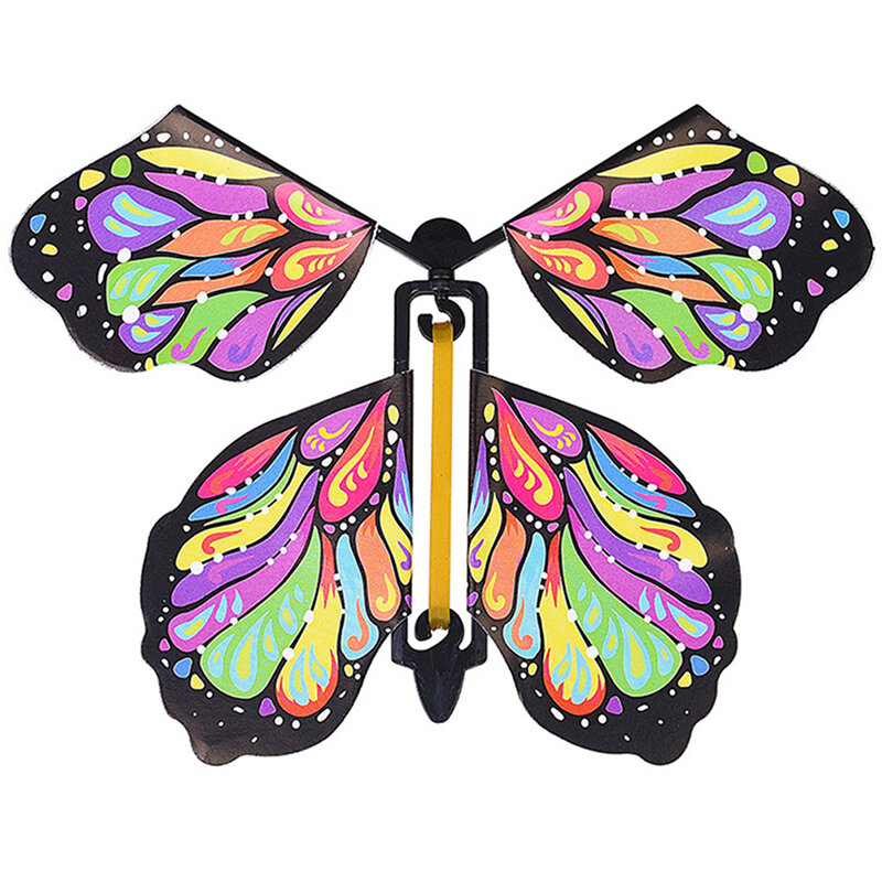 10PCS Flying Butterfly Magic Wind Up Flying Butterfly Surprise Box Explosion Box nel libro elastico Powered Magic