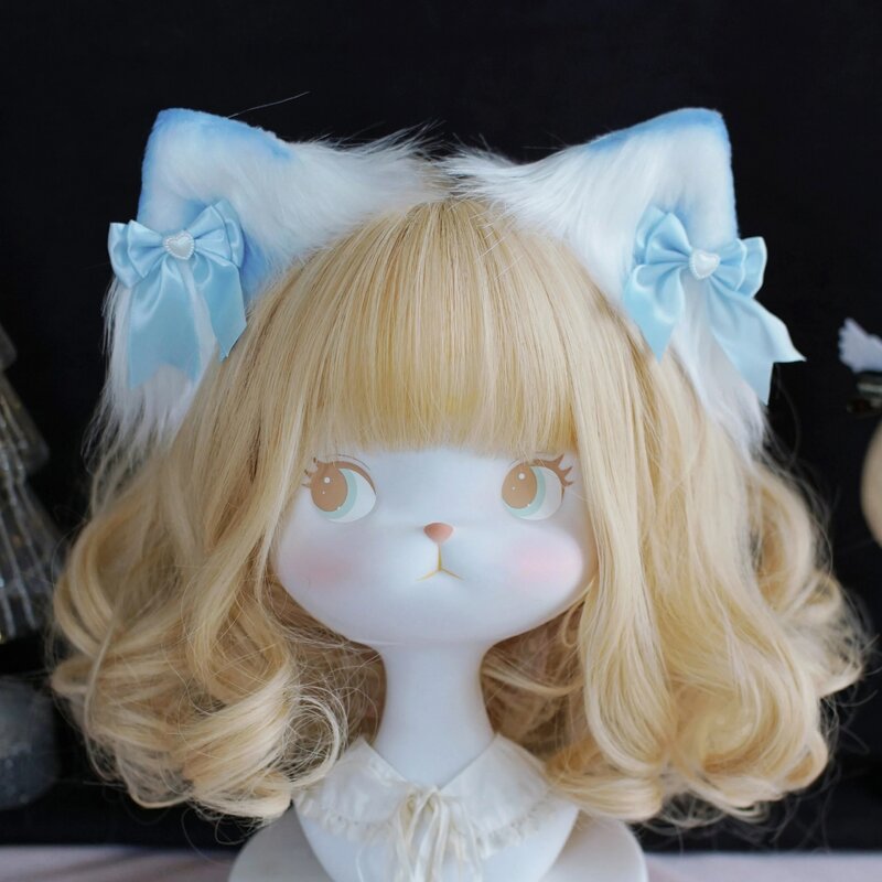 Lolita akcesoria uszy zwierząt łuk opaska z uszami kota śliczne kawaii anime szpilka dziewczyna kot ucho cosplay