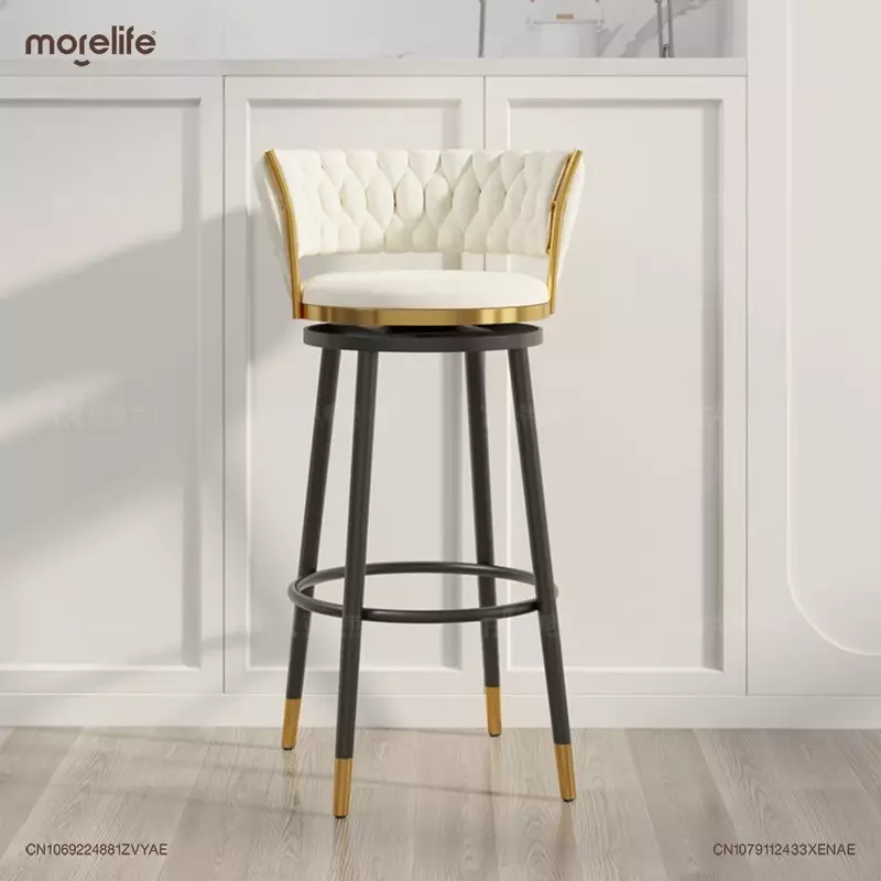 Cadeira alta moderna nórdica para bar, banquinho de restaurante de luxo, mobília da sala Vanity Counter, cozinha e Barstok, K01 +