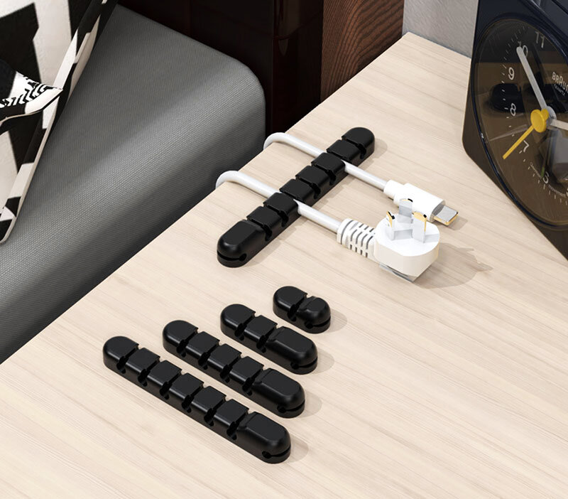 실리콘 USB 케이블 스토리지 데스크탑 홀더, 충전 케이블 고정 휴대 전화 침대 옆 실리콘 라인 헤드셋 허브 와이어 정리