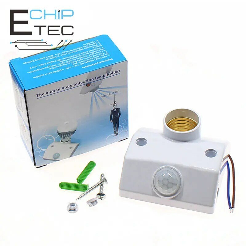 Free shipping  Human Body Infrared Sensor Lamp Holder E27 Human Body Sensor Lamp Holder