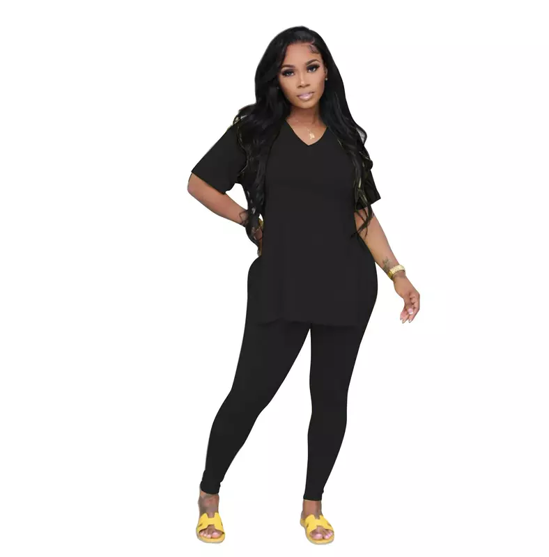 Women's Fashion Casual Split Party Pants Sports Short Sleeve Summer Two Piece Set Dress Sexy Jumpsuit Traf Y2K