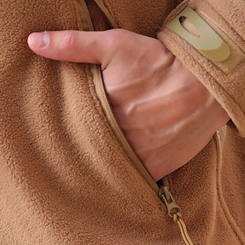 Осенне-зимняя Мужская двухсторонняя теплая флисовая куртка, повседневное тактическое пальто на молнии с несколькими карманами, Мужской флисовый Топ для спорта на открытом воздухе
