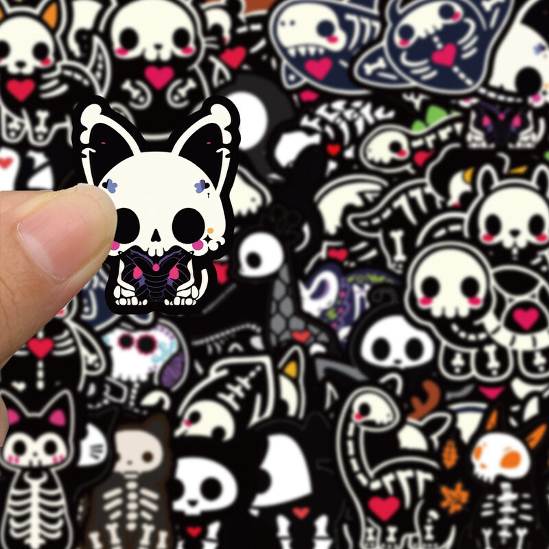 10/30/50Pcs Cartoon animal skeleton skull Stickers per Snowboard Laptop bagagli auto frigo fai da te Styling vinile Home Decor Stickers