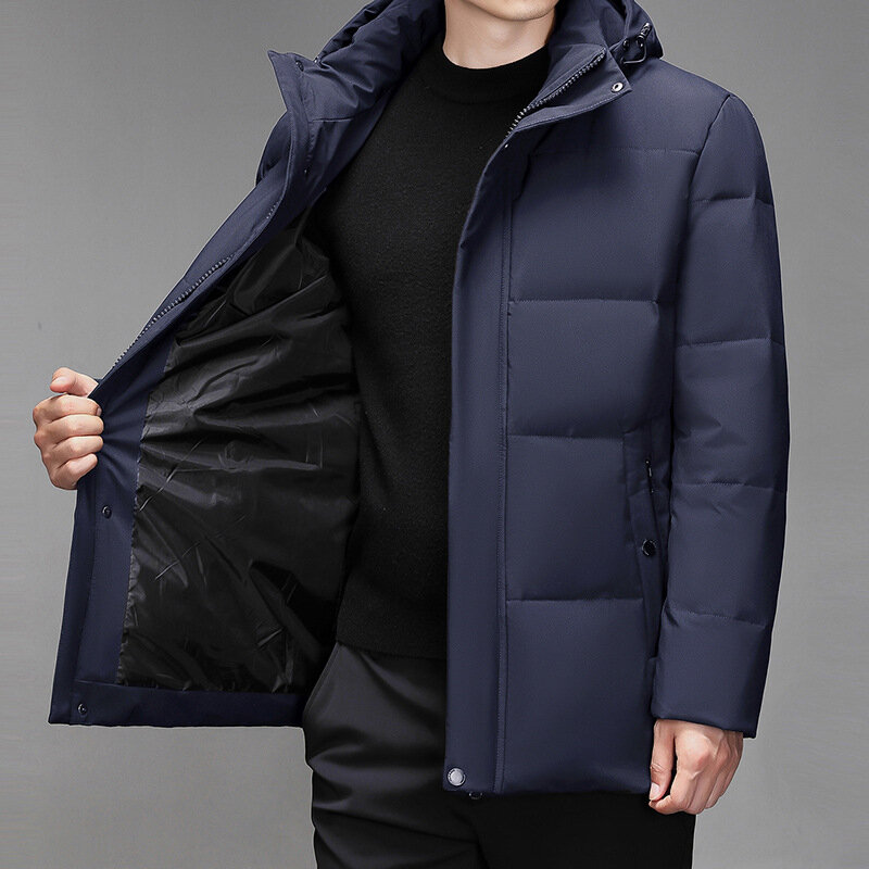 Parka à capuche multi-poches pour homme, manteau coupe-vent en duvet de canard blanc, épais et chaud, collection hiver 2022