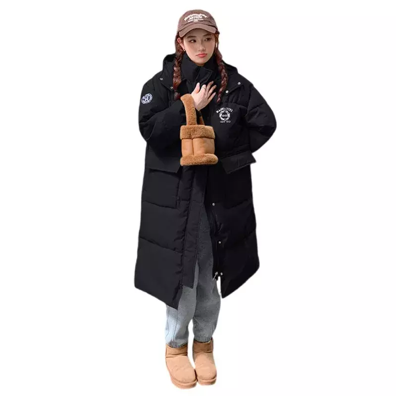 Свободное пальто средней длины, пуховое пальто из хлопка, Женское зимнее популярное утепленное пальто, новинка 2023